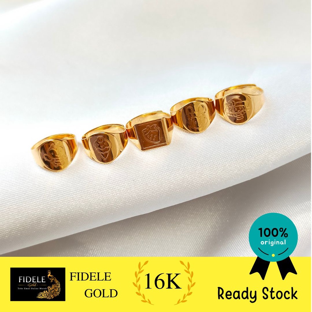 Cincin bayi emas kadar 700 mickey cincin fu emas asli 70% toko emas