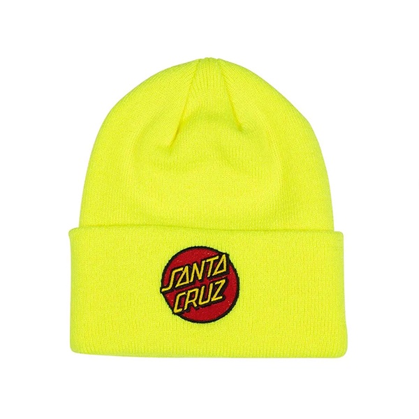 Santa Cruz Classic Dot Beanie Long Shoreman Neon Yellow