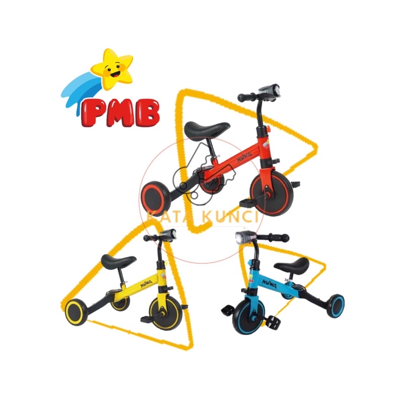 sepeda anak balance bike skuter roda tiga PMB nuwa T20-5
