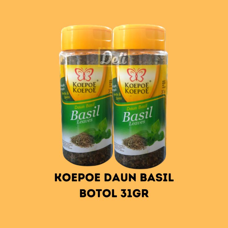

Koepoe Kupu Daun Basil Botol 31gr/Kupu Basil Leaves 31gr Daun Basil Leaves Koepoe