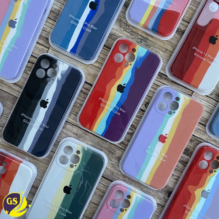 Silicone Case Rainbow Pelangi IPHONE 14 14 PRO 14 PLUS 14 PRO MAX Full Cover Casing Rubber Silicon