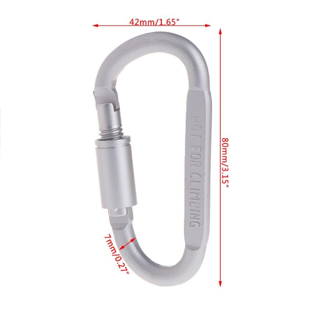 Rebuy Carabiner Bentuk D Alat Luar Ruangan Mendaki Kait Berkemah Bahan Aluminium Alloy Metal