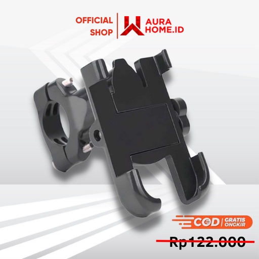 Handlebar Sepeda Motor Smartphone Full Metal Body /  Holder Dudukan Pengangan Penyangga Hp Motor Ful