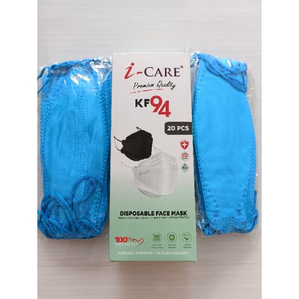 masker kf94 evo I-care harga 1 pack isi 10pc  DEWASA tebal bagus 4ply ada 9 WARNA ready stok( KF 94 10 PC)