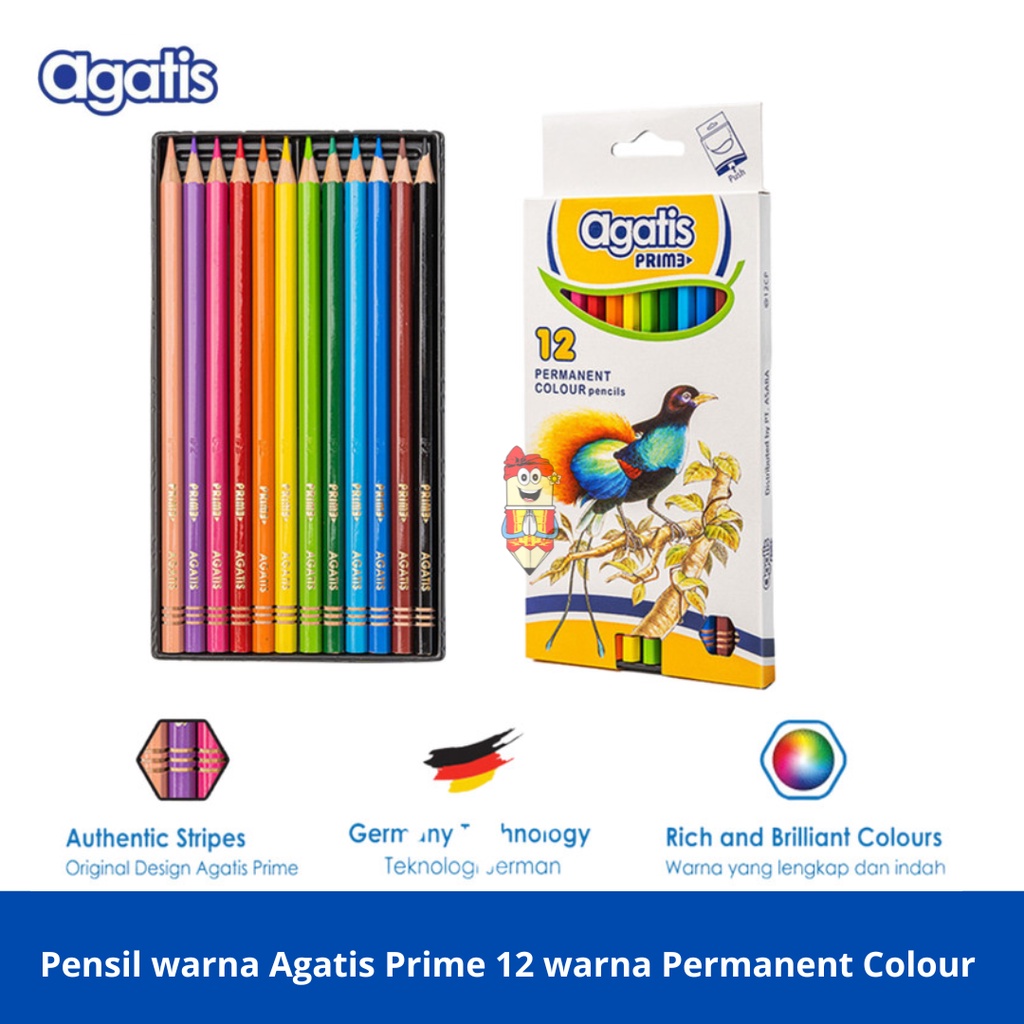 

Pensil warna Agatis Premium Prime 12 warna Permanent Colour PH-C-1201