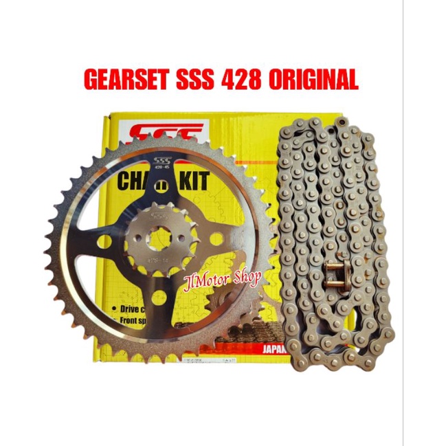 CHAIN KIT GEARSET GEAR GIR SET SSS CBR150 CB150 CBR CB 150 R SONIC SUPRA GTR 150 VERZA MEGAPRO DLL BAUT 4 STANDAR ORIGINAL