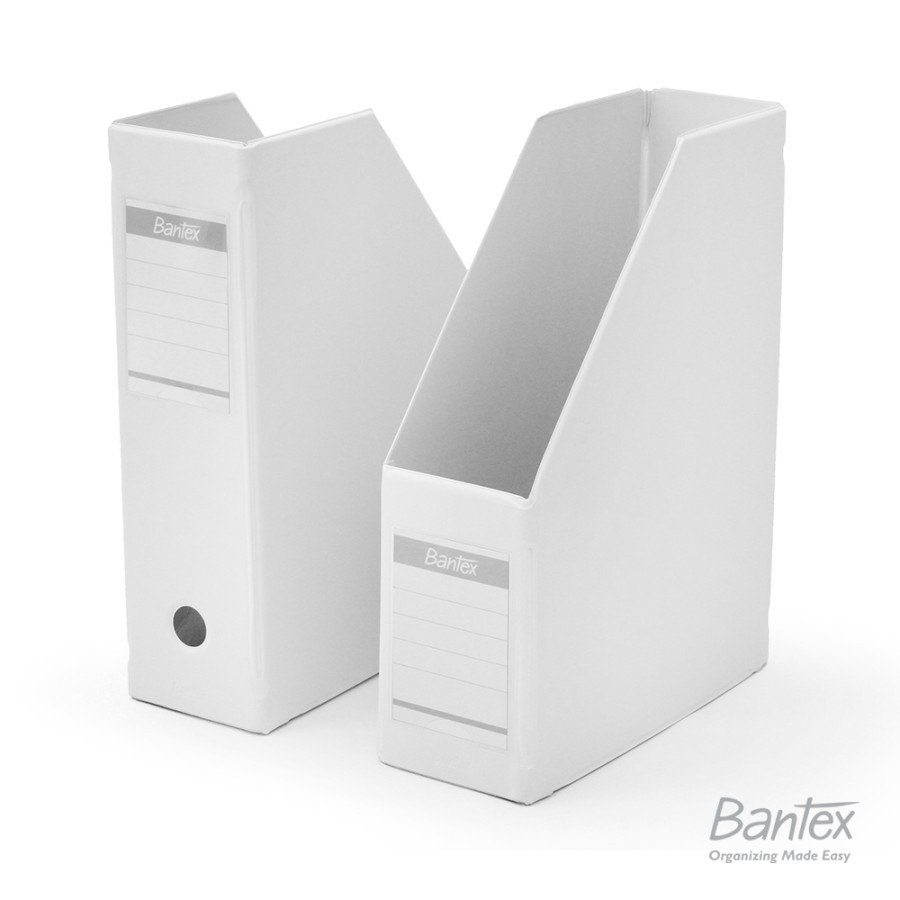 Bantex Box File / Magazine File F4 Folio 100 mm White 4011 (PCS)