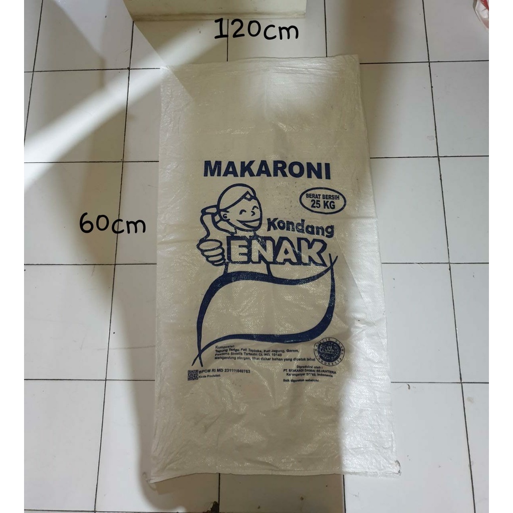 [Lembar] Karung Bekas Makaroni Kondang - 25 Kg Size 60 cm x 120 cm