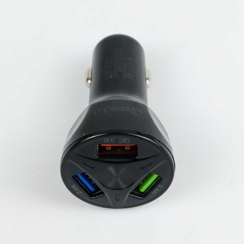 Car charger mobil motor USB 3 port 2.4 A Quick Charging 3.0 7 A