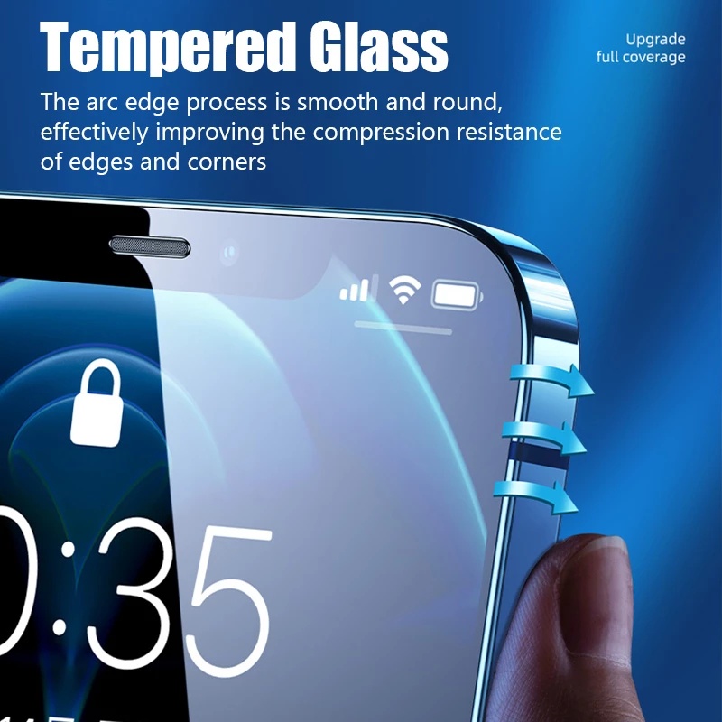 Pelindung Layar Tempered Glass HD Bening Anti Gores Untuk iPhone 13 14 Mini Pro Max Plus