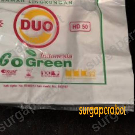 

Kresek Duo 50 Hitam / Putih - Kantong Plastik Keresek HD Besar Tebal - Hitam