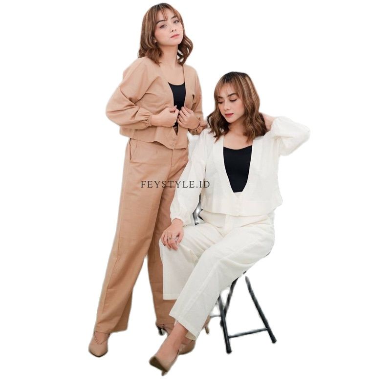 ZASKIYA - One Set Hailey / Celana hailey motif / Setelan Wanita Terbaru Berkualitas // Set Korean