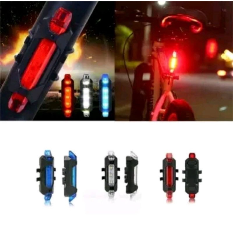 Lampu USB Led Sepeda USB Bike Tail Light Rechargeable USB Light Lampu Sepeda