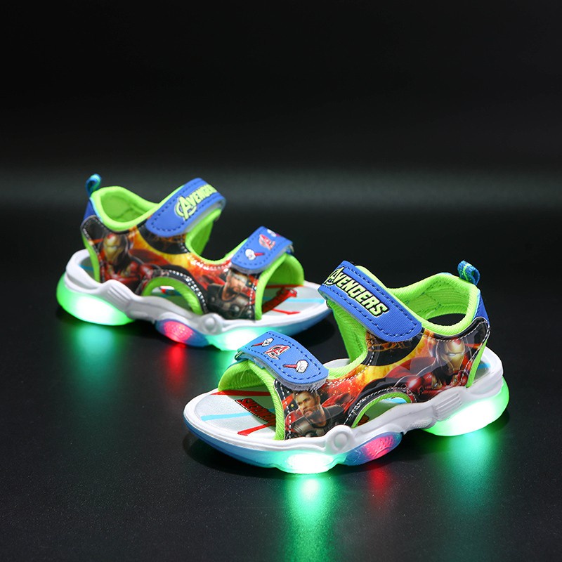 Sendal Anak Laki-laki Sandal LED AVENGER Motif IRON MAN - Sandal Sendal Import Anak