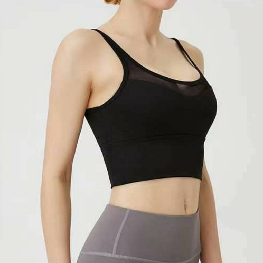 Sport Bra Wanita BH Olahraga GYM/Yoga Bralette Crop Model Jaring Nylon/Premium WSM286