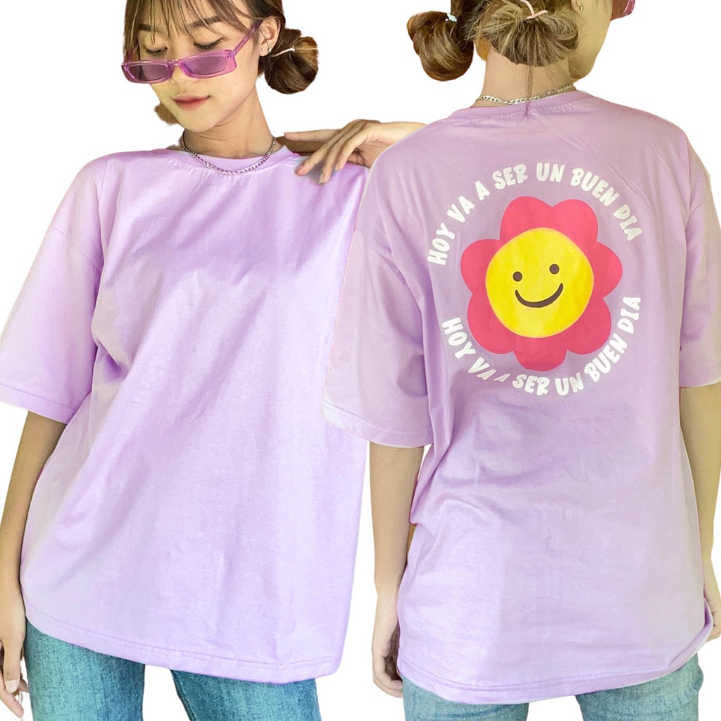 HANA Kaos Varian Lengan Pendek Model Print Sablon Abstrak Bunga Baju Atasan Wanita Remaja Korean Casual Style By Chikoisme NR