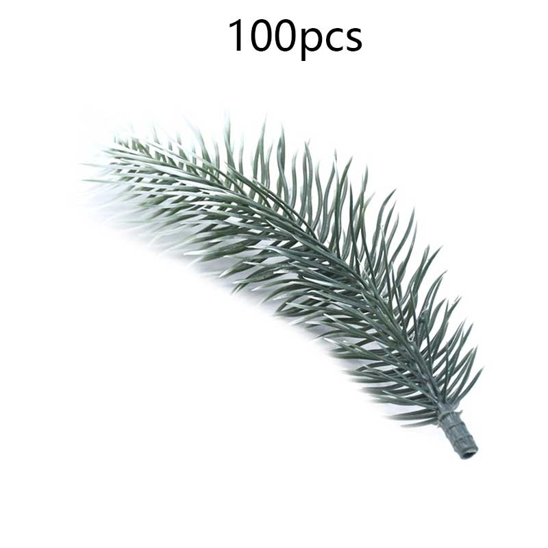 100pcs Cabang Pinus Salju Buatan Untuk Pohon Natal