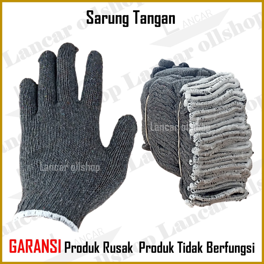 Sarung Tangan Safety / Sarung Tangan Kain Katun Abu Abu Benang Rajut Super