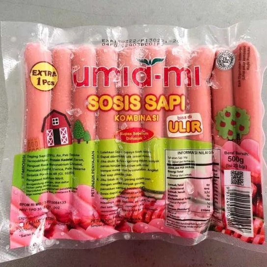 

Umiami Sosis Sapi Ulir 500gr isi 20pc