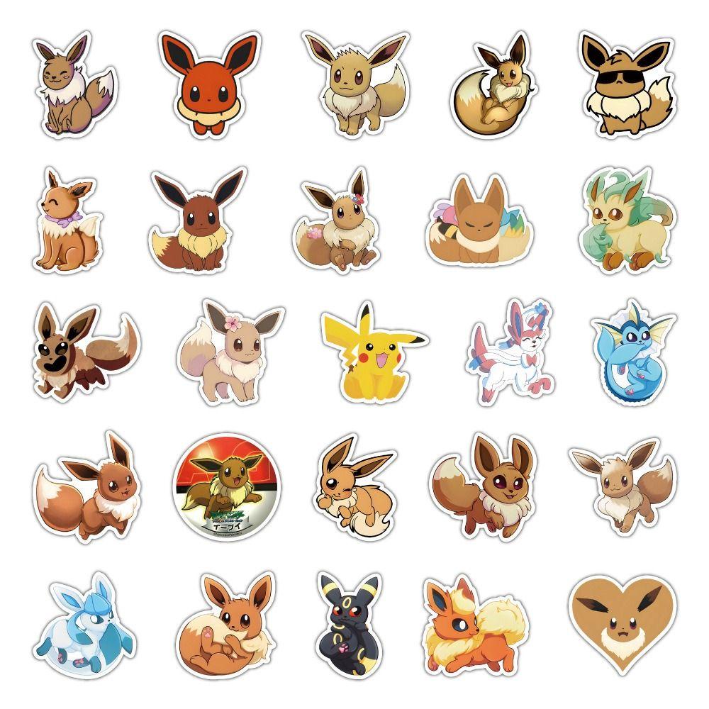 [Elegan] Stiker Pokemon DIY Eevee Dekorasi Gitar Motor Sekolah Kantor Perlengkapan Bagasi Pokemon Skateboard Animel Stickers