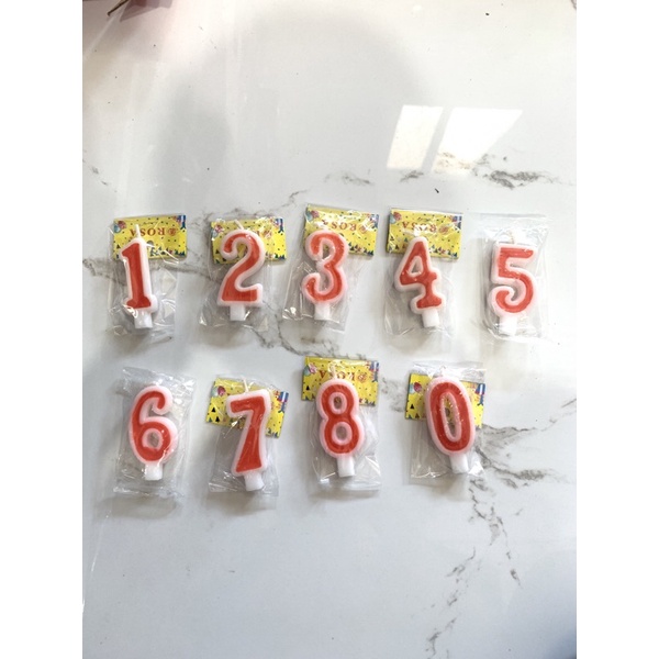 Lilin Angka Merah Putih Kecil Eceran