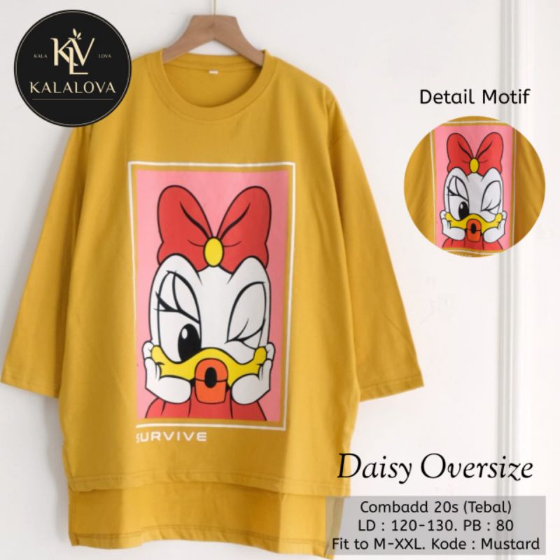 Kaos Wanita Tebal Jumbo Melar LD 120-130 DAISY OVERSIZE BY KALALOVA