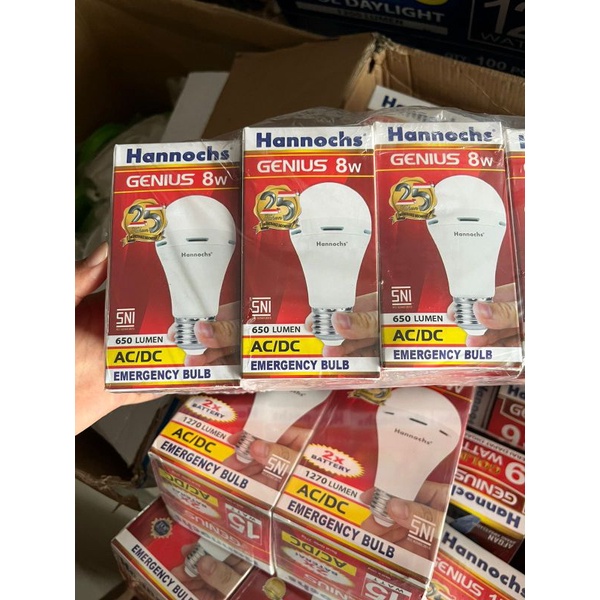 lampu emergency led ac/dc genius gold 8 watt hannochs