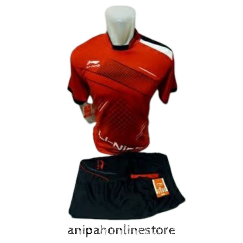 Jersey badminton/ setelan olahraga pria wanita/ celana dua saku