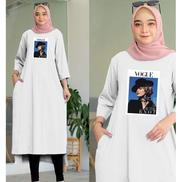 LONG TUNIK TERBARU BASIC / MIDI DRESS JUMBO BABYTERRY VAQUE