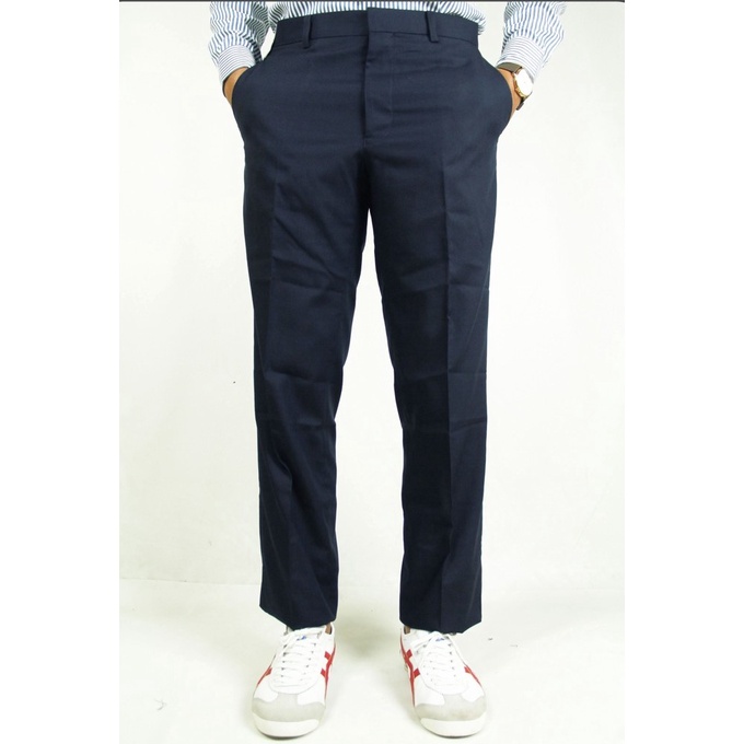 COD Celana Kerja Formal Pria Stanley Adams Reguler Biru Navy| Celana Bahan 100% Original Brand