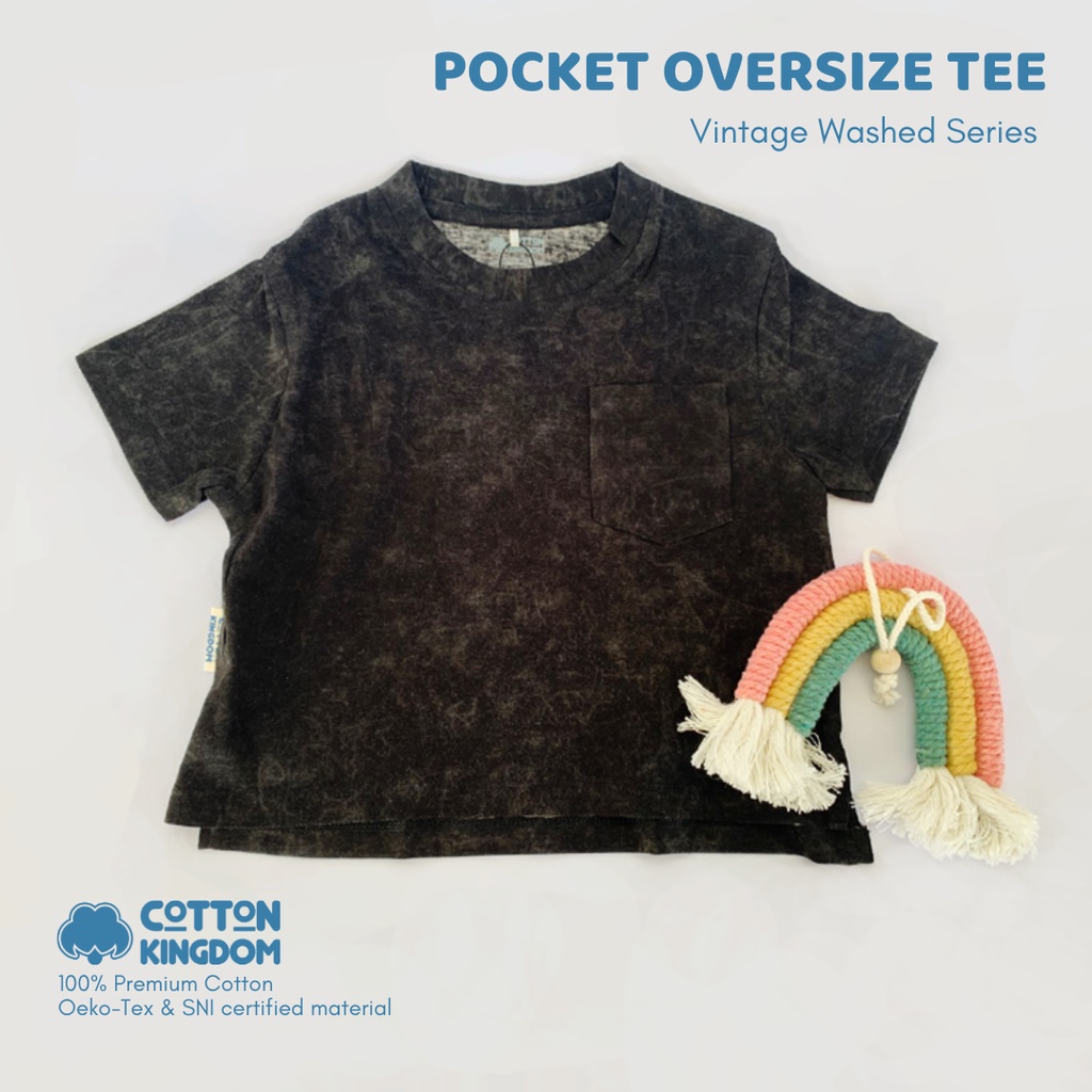 Cotton Kingdom Toddler Pocket Oversize Tee - Vintage Washed Series/Kaos Anak Oversize/ Todler Over Tee