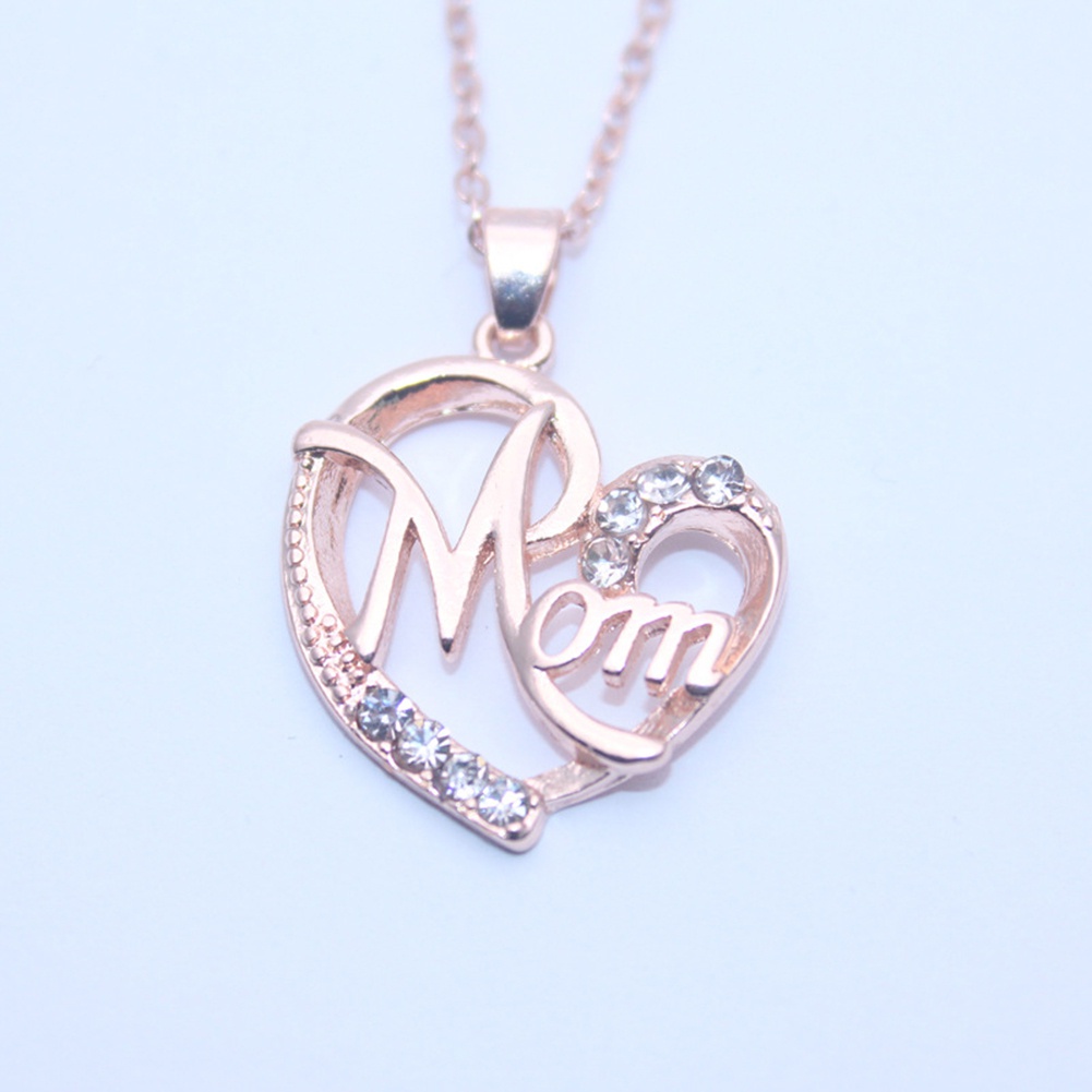 Kalung Dengan Liontin Bentuk Hati Aksen Berlian Imitasi Untuk Hadiah Ulang Tahun