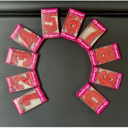 Lilin Angka Merah Glosy Red Number Candle Tart Tar Keperluan Perayaan Berkualitas Kue Donat Ultah Ti