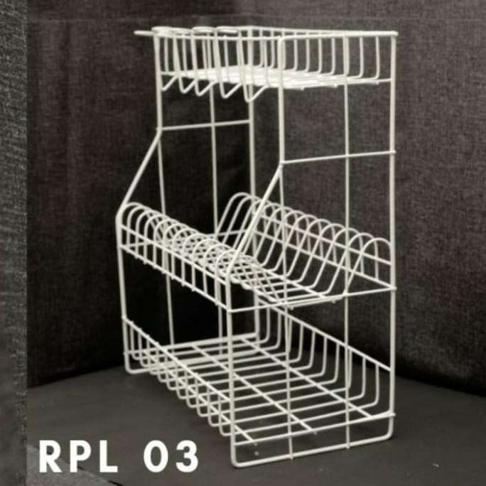 GUNINCO RAK PIRING BESI SERBAGUNA / RAK DAPUR Anti Karat Rak Gelas