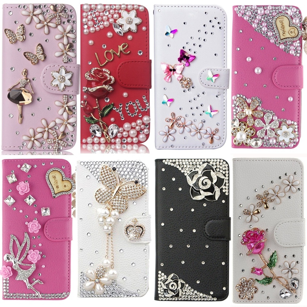 Bling Crystal Diamond Rhinestone Flip Case iPhone 11 12 13 Pro Max iPhone 12 13 Mini iPhone Xs Max X