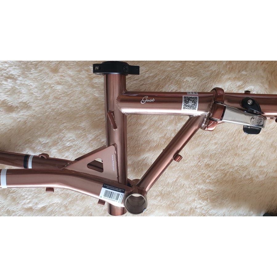 Frame Fork Fnhon GUST Warna ROSE GOLD 20 22 inch Discbrake Chromlly