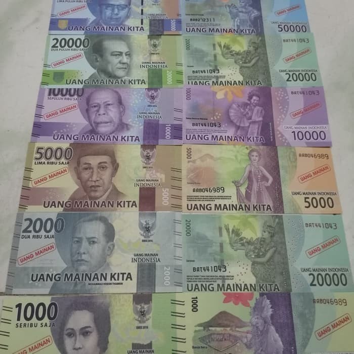 Uang Mainan Isi 10pcs - Uang Kertas Palsu Uang Mainan Anak Duit Palsu