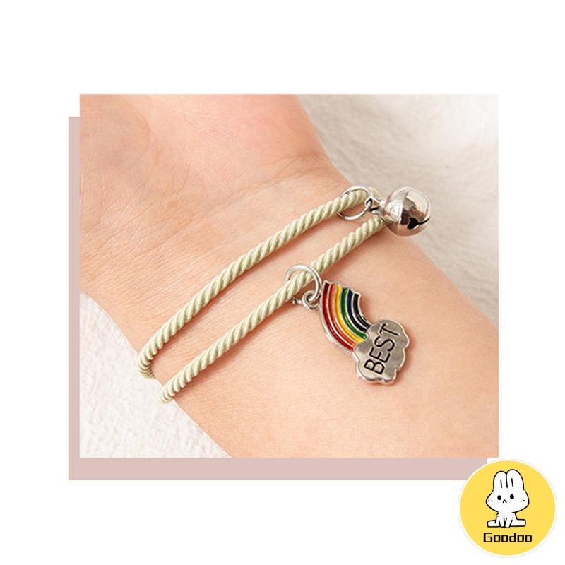 2 Pcs/set Adjustable Magnetic Braided Gelang Pasangan Gaya Etnis Cina -Doo