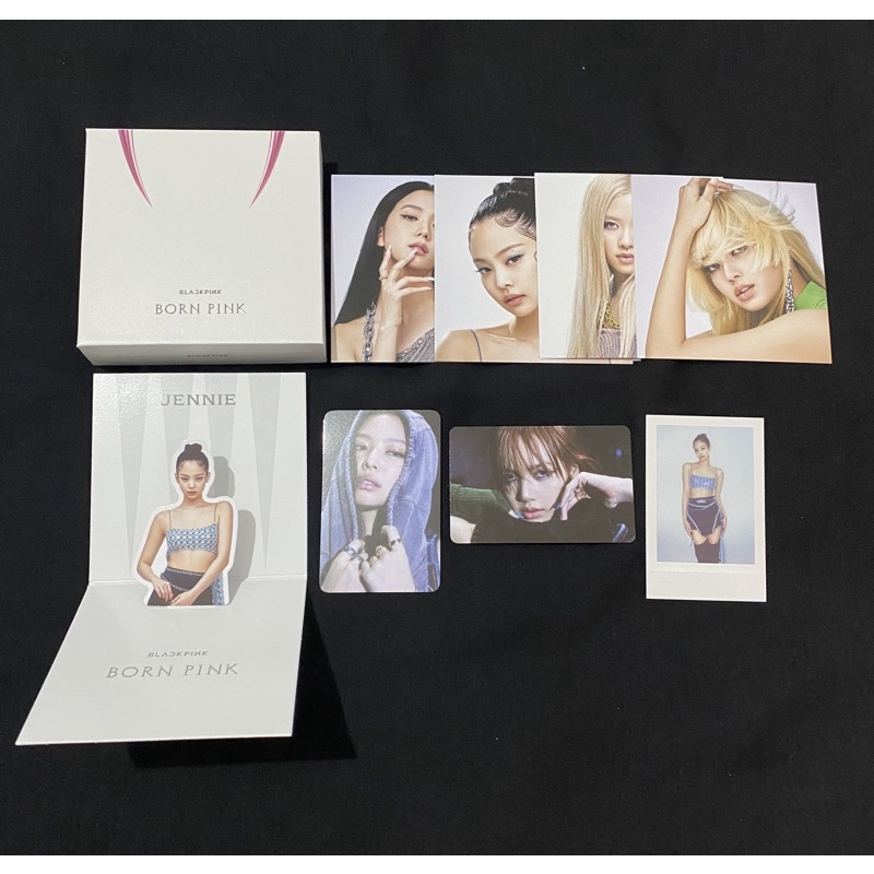 blackpink born pink album kit photocard jenni lisa polaroid jennie born pink