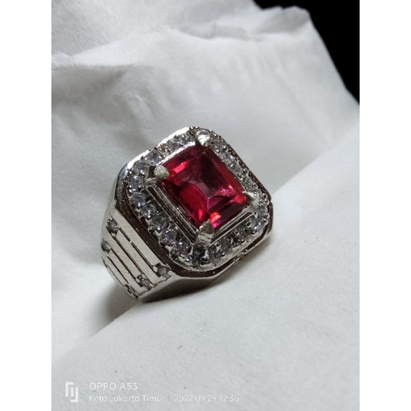 batu cincin natural red topaz