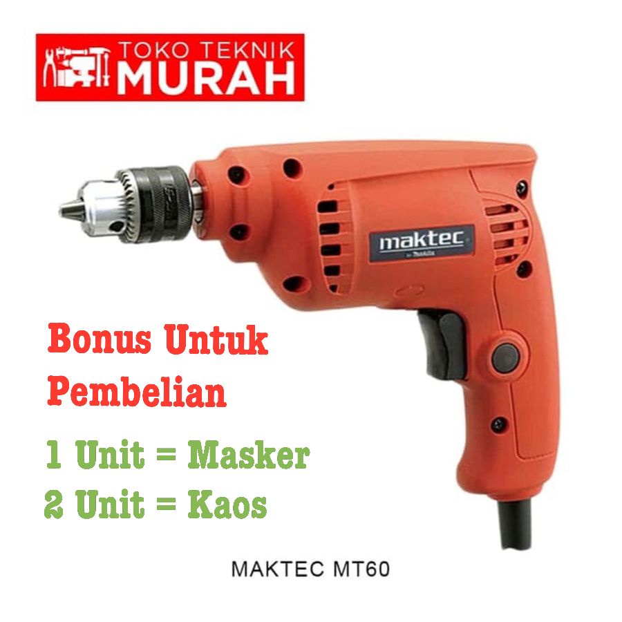 Maktec Mt60 / Mt 60 Mesin Bor Tangan 10mm - Economical Power Drill