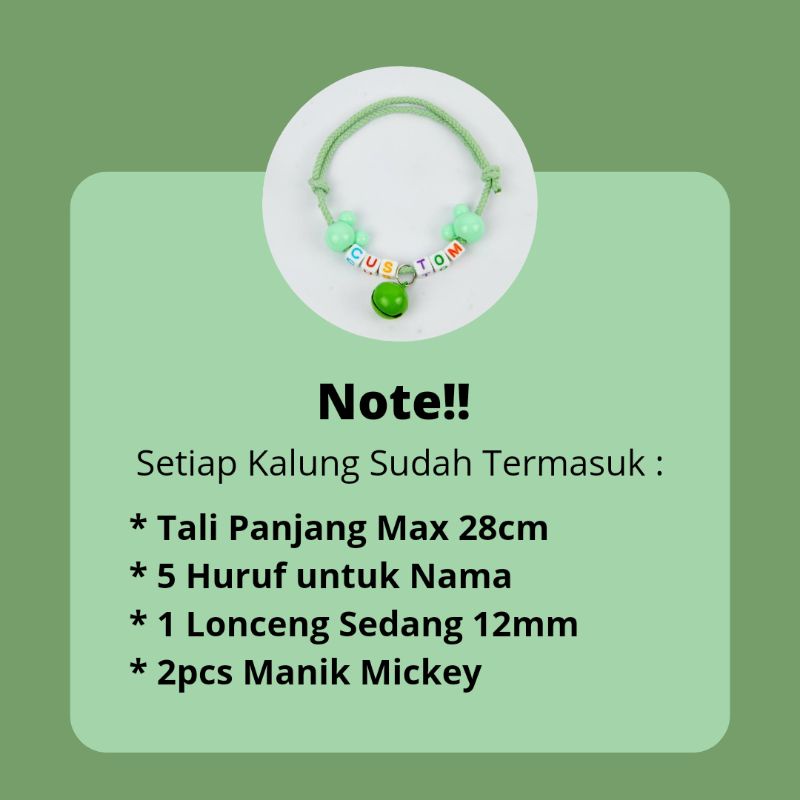 ELYE STORE | Kalung Kucing Custom Nama Pastel Series | Tali Prusik Request Nama