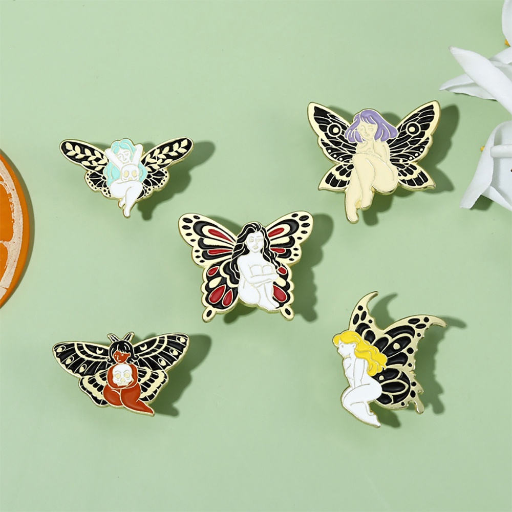 Bros Pin Enamel Bentuk Kartun Kupu-Kupu Warna-Warni Untuk Aksesoris Pakaian