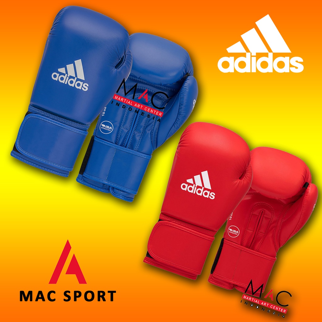SARUNG TINJU BOXING GLOVE ADIDAS AIBA COMPETITION MERAH BIRU ASLI