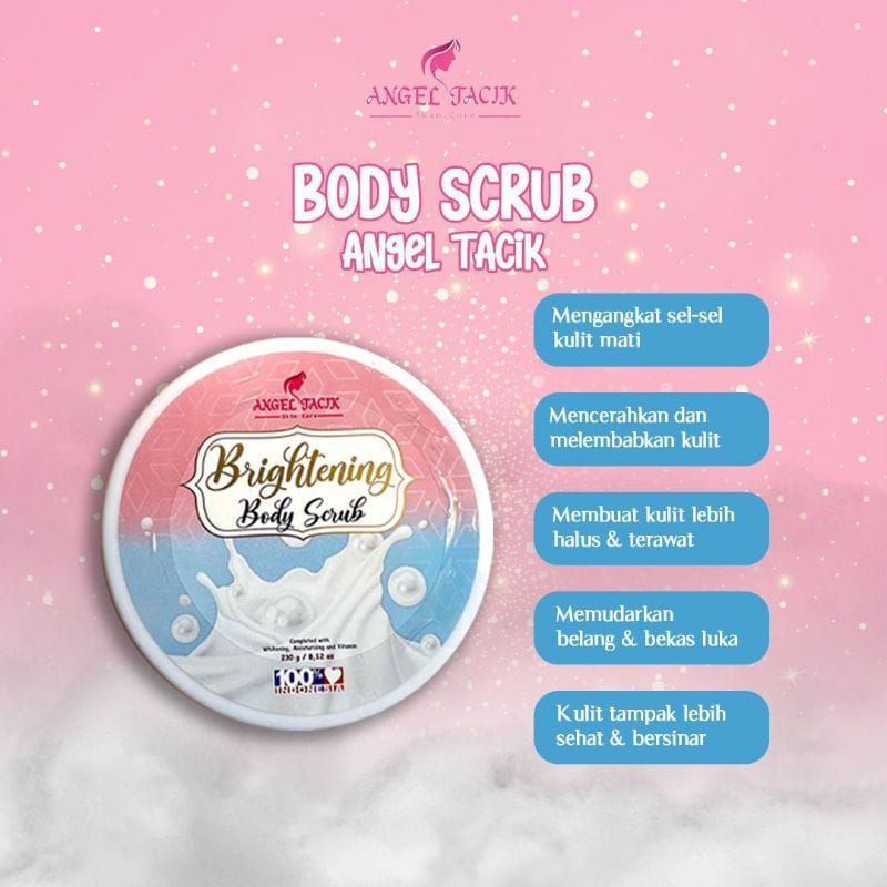 Body Scrub Angel Tacik Original Bpom / Angel Tacik Brightening Body Scrub / Scrub Angel Tacik