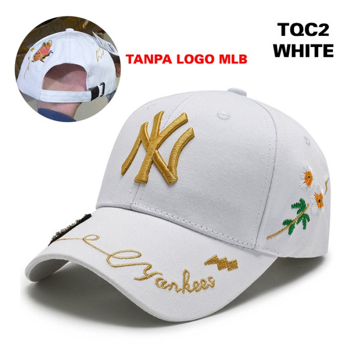 topi wanita Baseball Cap NY MLB New Yankees Pria Wanita t Korea Bordir - TQC-2 WHITE L1N5 topi wanit