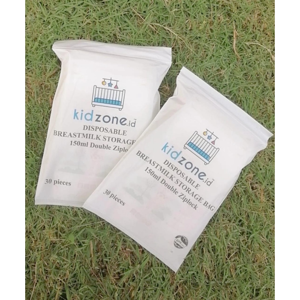 Kantong Penyimpan Asi KIDZONE 150ML isi @30pcs Double Zipper / Breastmilk Storage Bag 150ML