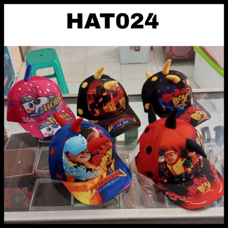 Topi Anak Printing / Topi Boba / topi Tanduk Boboboy / topi Frozen Avanger  Spiderman capten America