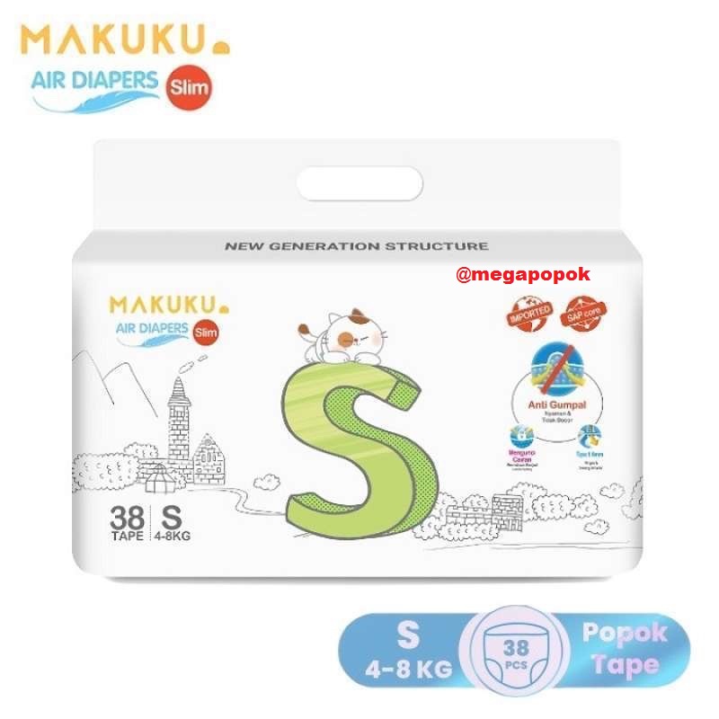 Makuku Sap DIapers Slim Tape S38/megapopok
