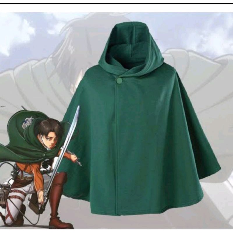 jubah attack on titan SNK batwing polos hitam/hijau